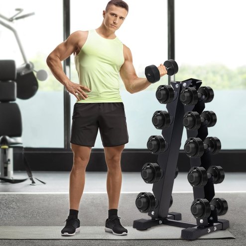 5-Tier Compact A-Frame Dumbbell Rack for Home