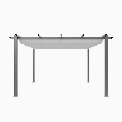 Living and Home 13x13ft Aluminium Pergola with Retractable Roof