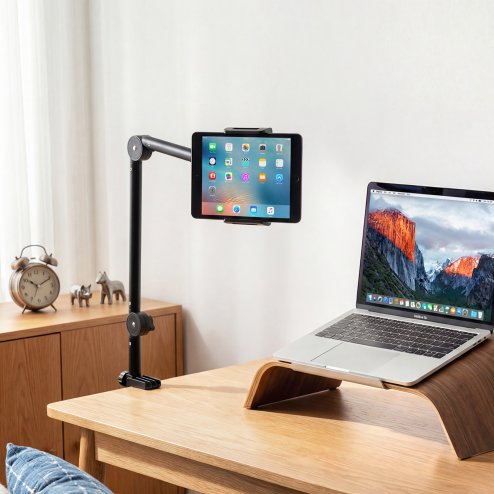 Phone Tablet Holder with 360° Adjustable Foldable Arm