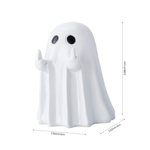 Living and Home Desktop Halloween Middle Finger Ghost Figurine Decoration
