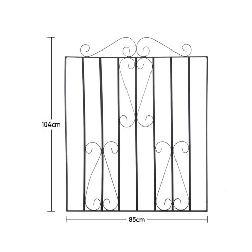 3ft Modern Metal Garden Gate Fence Gate Black with Fittings Bolt Heavy Duty