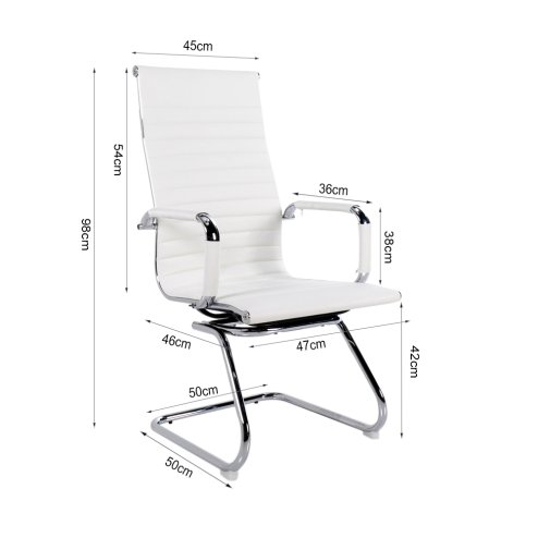 Office Chair Dining Seat PU Leather, White