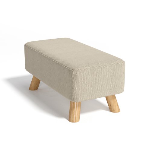Rectangular Tofu-shaped Footrest with Solid Wooden Legs