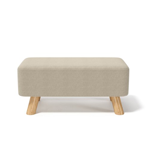 Rectangular Tofu-shaped Footrest with Solid Wooden Legs