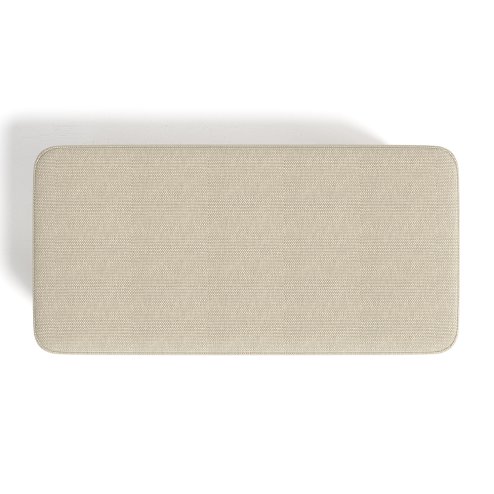Rectangular Tofu-shaped Footrest with Solid Wooden Legs