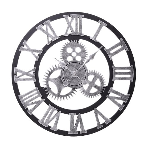 Industrial Large Retro Silent Wall Clock for Home Decor