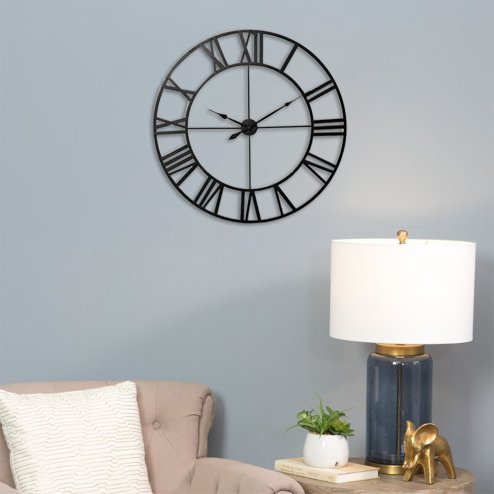 Vintage Wall Clock with Roman Numerals for Home Decor