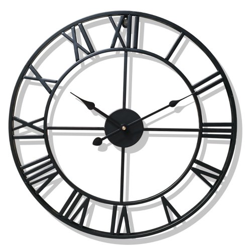 Vintage Wall Clock with Roman Numerals for Home Decor