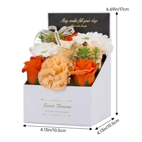 Living and Home Rose Scent Soap Flower Gift Box Tabletop Decor