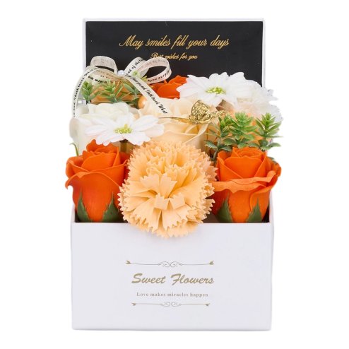 Living and Home Rose Scent Soap Flower Gift Box Tabletop Decor
