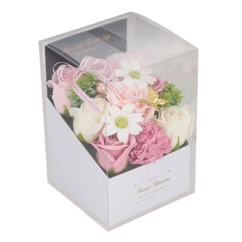 Living and Home Rose Scent Soap Flower Gift Box Tabletop Decor