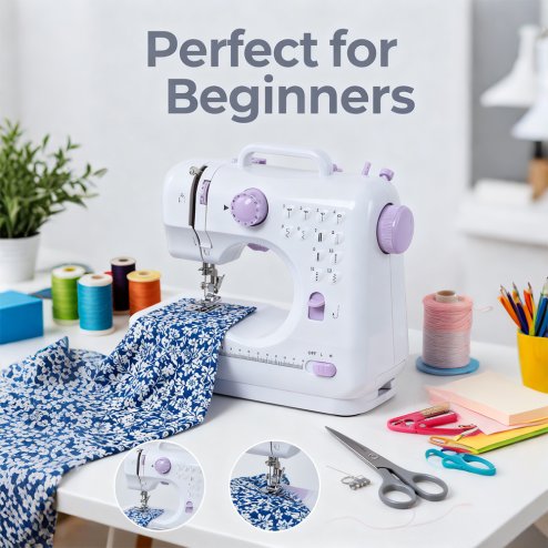 Living and Home Portable Mini Sewing Machine with 12 Stitches