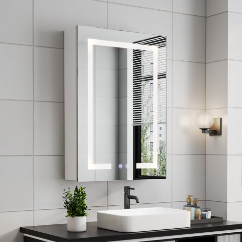 Anti-Fog LED Mirror Cabinet with Touch Control