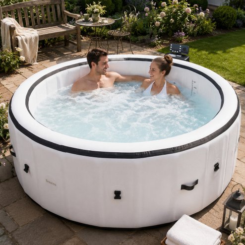 Living and Home Portable Inflatable Hot Tub with 150 Soothing Air Jets