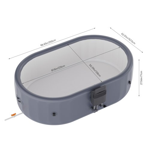 Living and Home Portable Inflatable Hot Tub with 180 Soothing Air Jets