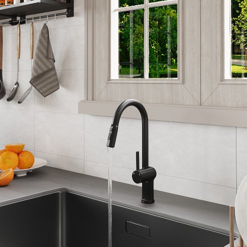 Pull-out Sprayer Retractable Kitchen Faucet with 3 Modes
