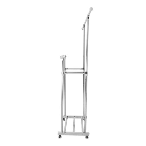 Living and Home Adjustable Stainless Steel Dual-Rod Clothes Drying Rack with Wheels