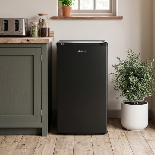 106L Single Door Fridge with Built-in Ice Box, Black
