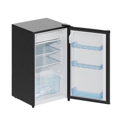 106L Single Door Fridge with Built-in Ice Box, Black