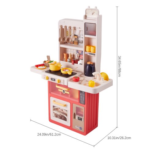 Toddler Kitchen Toy Playset with Real Sounds & Lights