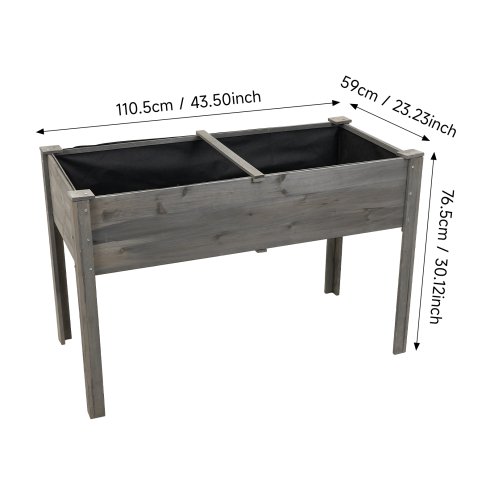 Elevated Rectangular Raised Garden Bed with Drainage Holes