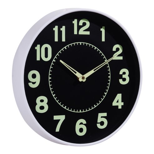 Living and Home 12-inch Battery-Powered Luminous Non-Ticking Wall Clock