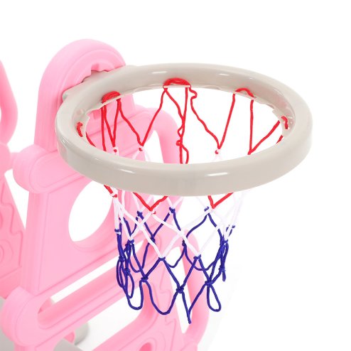 Kids Toddler Swing and Slide Set with Basketball Hoop