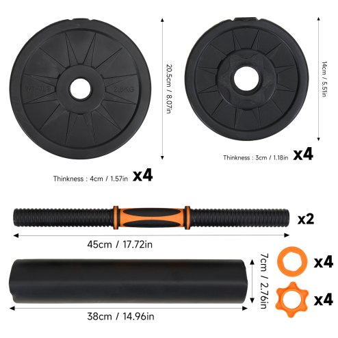 Adjustable 2-in-1 Dumbbell & Barbell Set