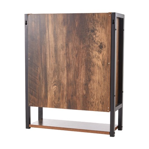 48x17x60cm Wall-Mounted 3-Layer Mirror Cabinet with Metal Frame