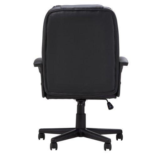 Living and Home Black PVC Leather Reclining Office Chair, Height Adjustable Swivel Desk Chair with 105° Rocking Function