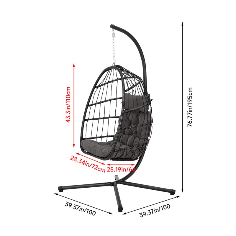 Hanging Chair with Stand and Cushion