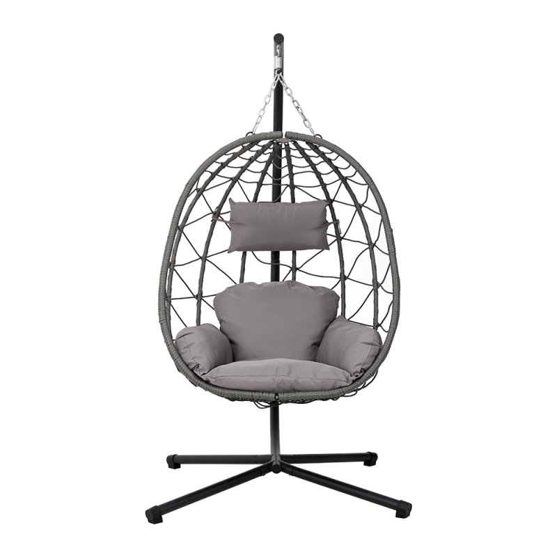 Swing Egg Chair with Stand and Cushion