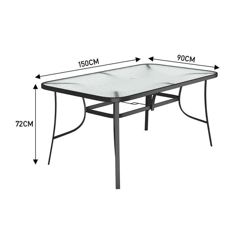 5-Piece Tempered Glass Outdoor Coffee Table and Rattan Chairs Set