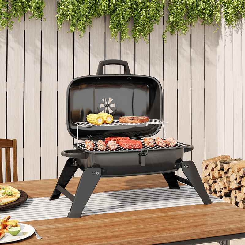 Living and Home Portable Charcoal Grill BBQ for Outdoor Patio