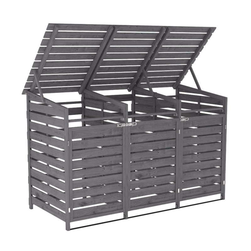 Living and Home Outdoor Spruce Wood Garbage Can Garden Storage Shed