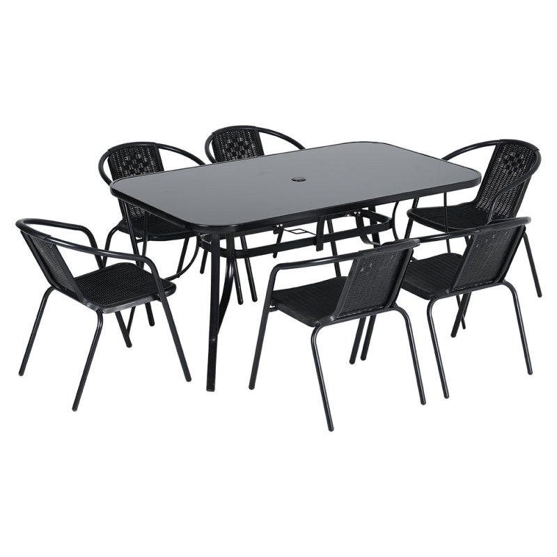 7PCS Garden Patio Dining Table&Chairs Set Outdoor Sturdy Furniture Set