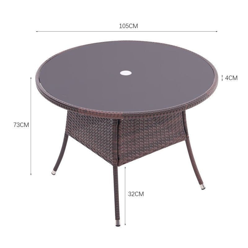 Rattan Outdoor Garden Table Patio Dining Tables Multi Size