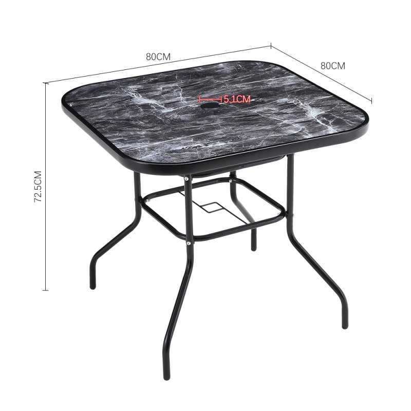 Garden Tempered Glass Marble Coffee Table Multi Size