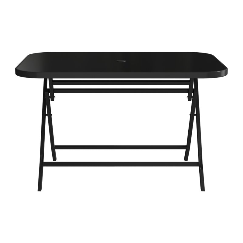 120x80cm Outdoor Folding Table with Umbrella Hole