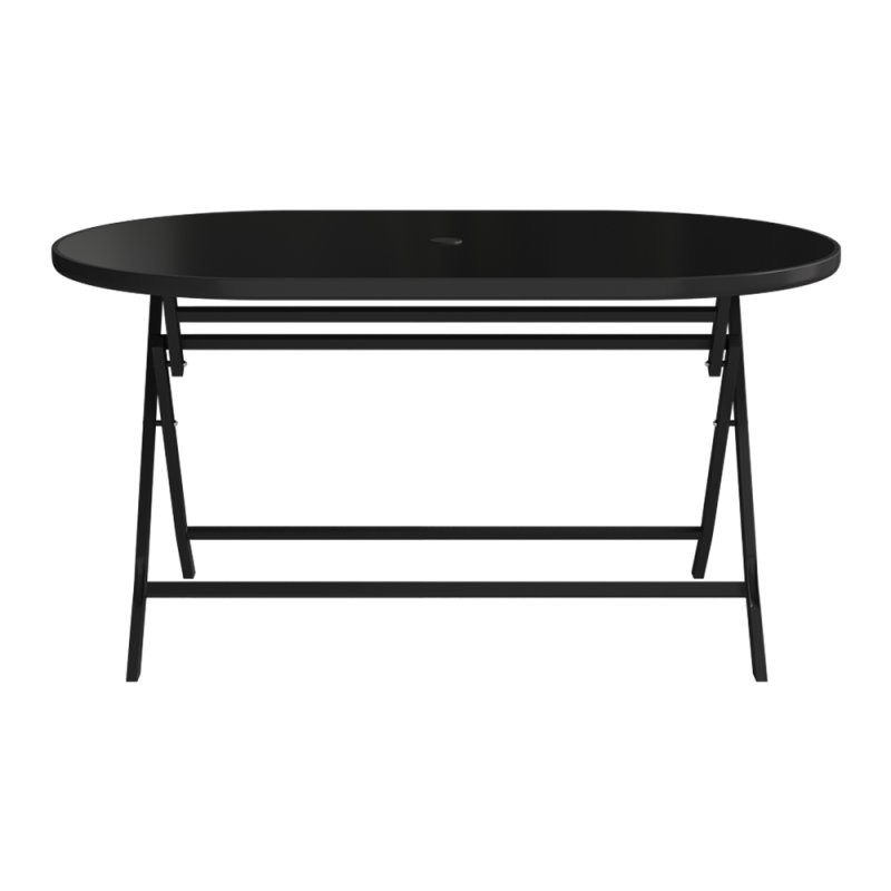140x80cm Outdoor Folding Table with Umbrella Hole