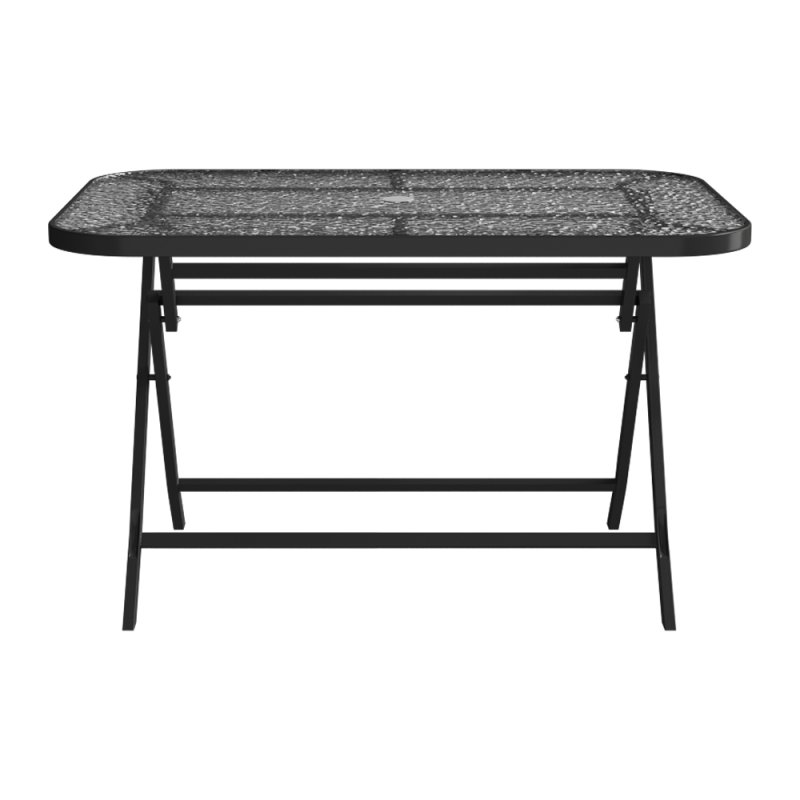 120x80cm Outdoor Folding Table with Umbrella Hole