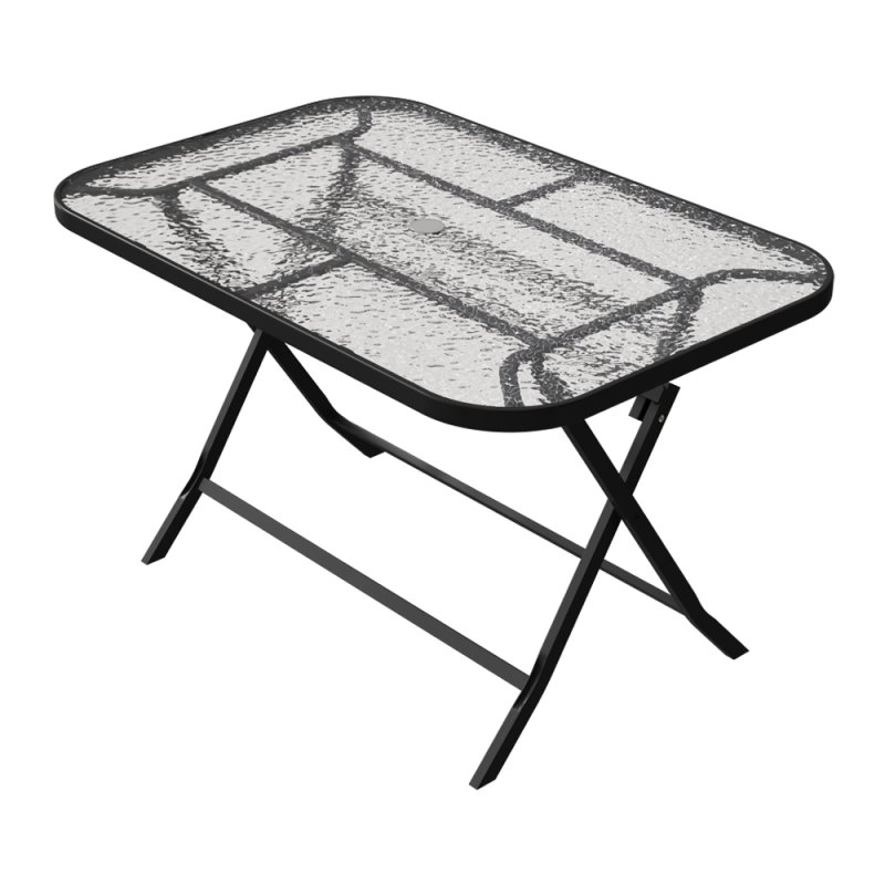 120x80cm Outdoor Folding Table with Umbrella Hole