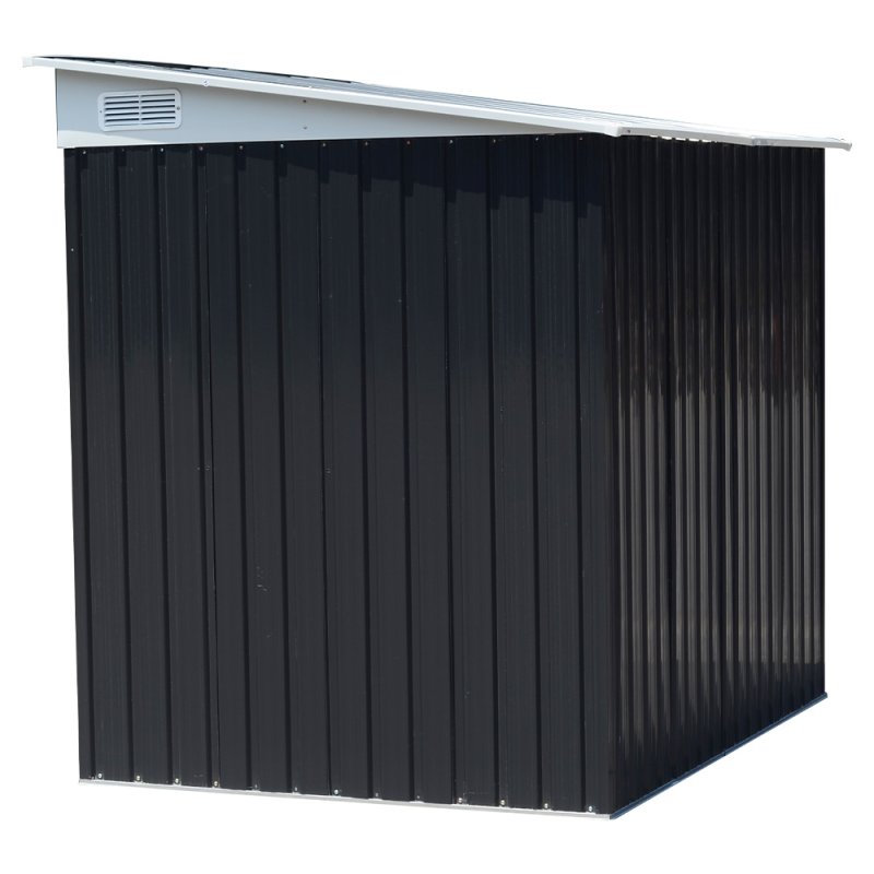 Living and Home 5 x 7FT Sliding Door Pent Roof Garden Tool Shed Outdoor Patio Storage House, Charcoal Black