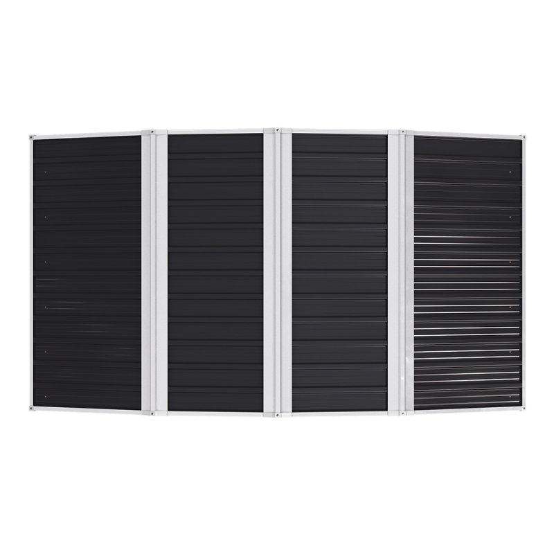 Living and Home Large Galvanized Steel Acrylic Storage Shed, Charcoal Black