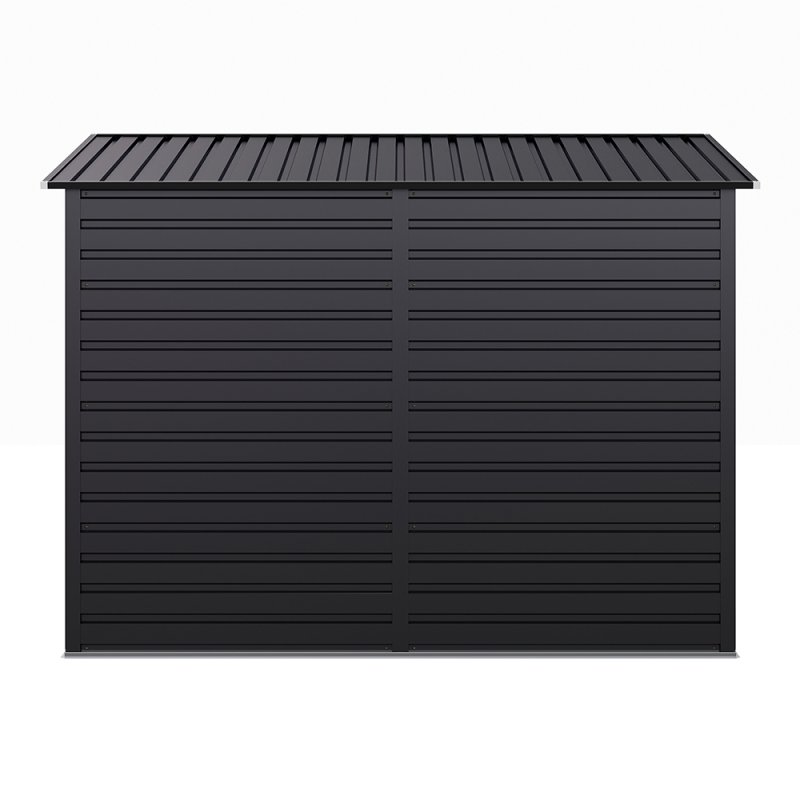 Living and Home 182.6cm H Outdoor Galvanized Steel Storage Shed with Dual Doors, Grey