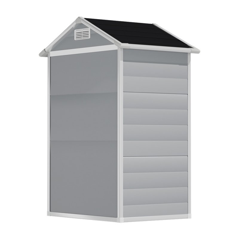 Living and Home 4 x 3FT Apex Roof Garden Plastic Storage Shed with Lockable Door