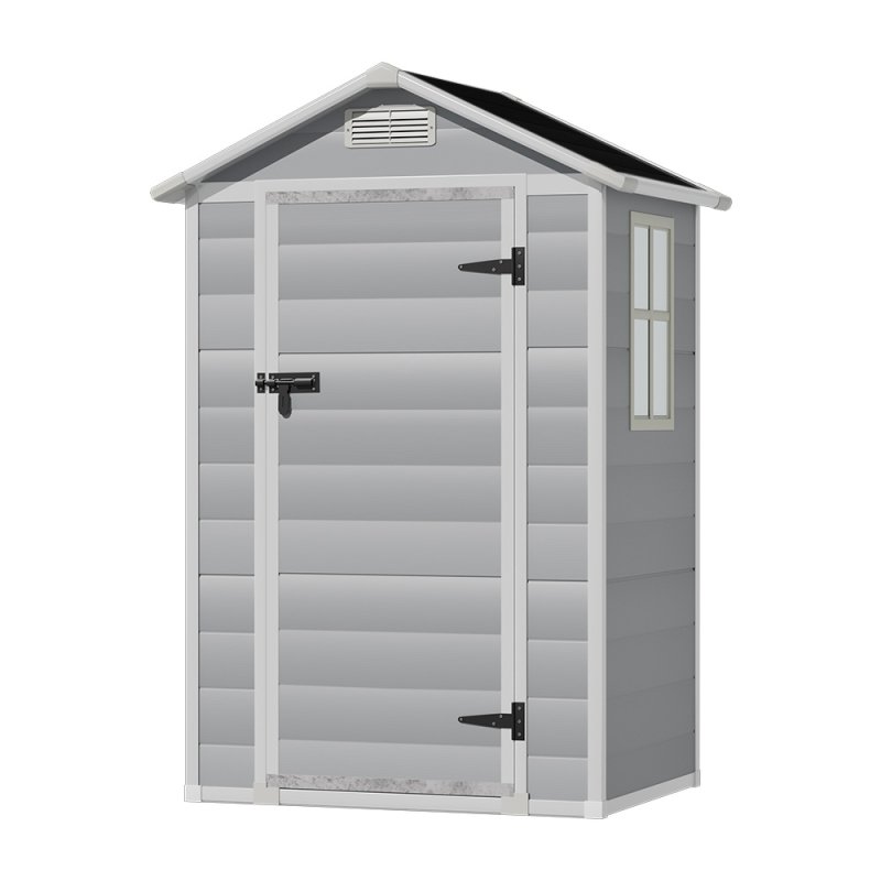 Living and Home 4 x 3FT Apex Roof Garden Plastic Storage Shed with Lockable Door