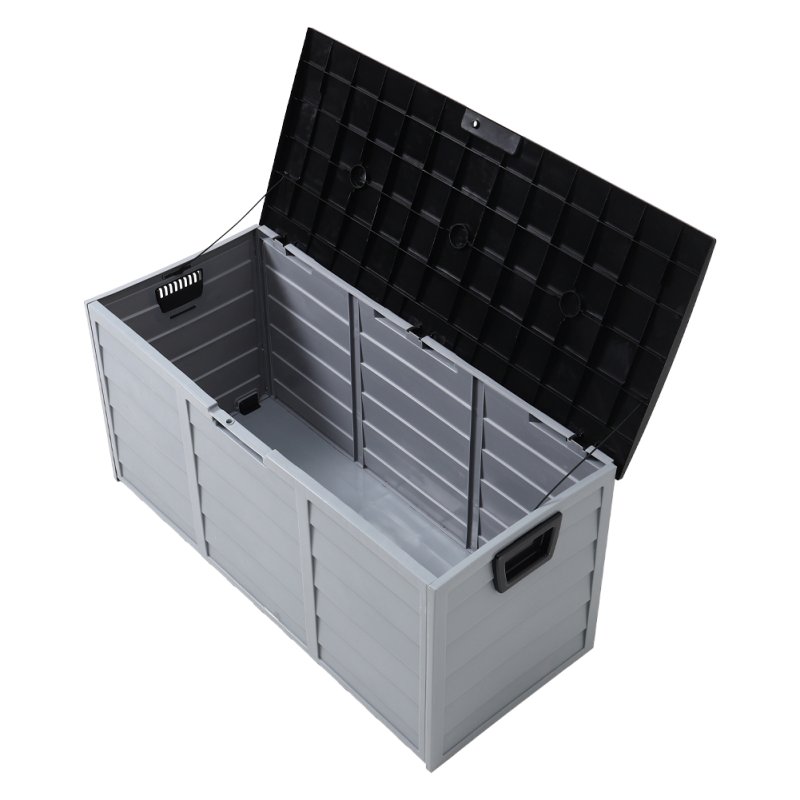 Living and Home 290L Waterproof Large Plastic Garden Storage Box with Wheels