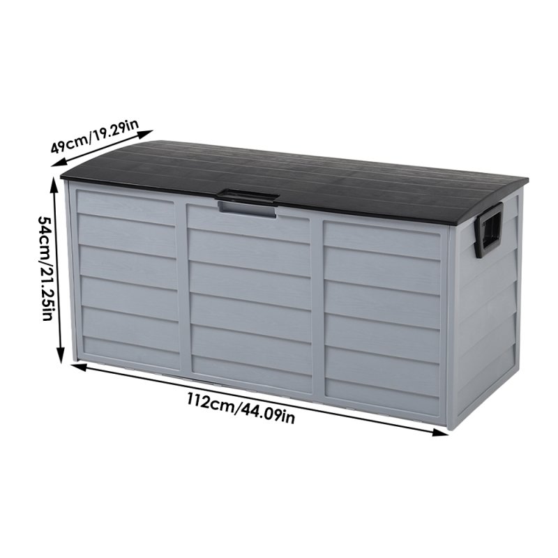 Living and Home 290L Waterproof Large Plastic Garden Storage Box with Wheels