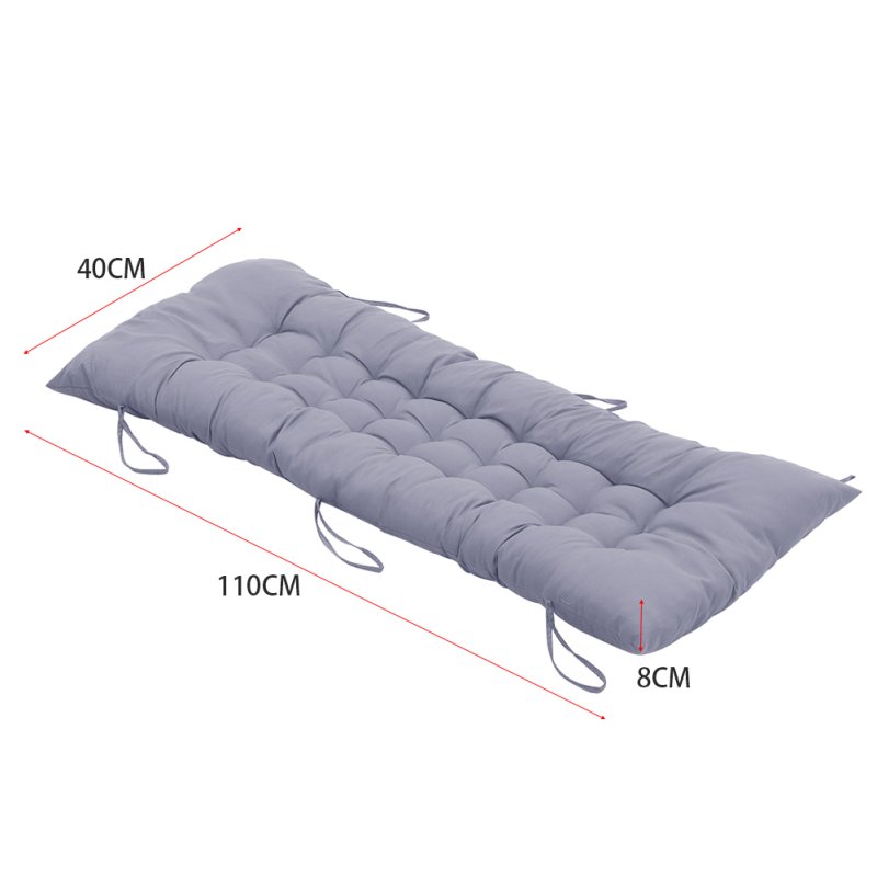 Living and Home Non-slip Sun Lounger Cushion for Garden Patio Grey, 110cm(W) x 40cm(D)